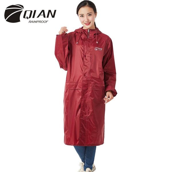 

raincoats qian rainproof impermeable long style raincoat adults waterproof trench coat poncho rain female rainwear gear