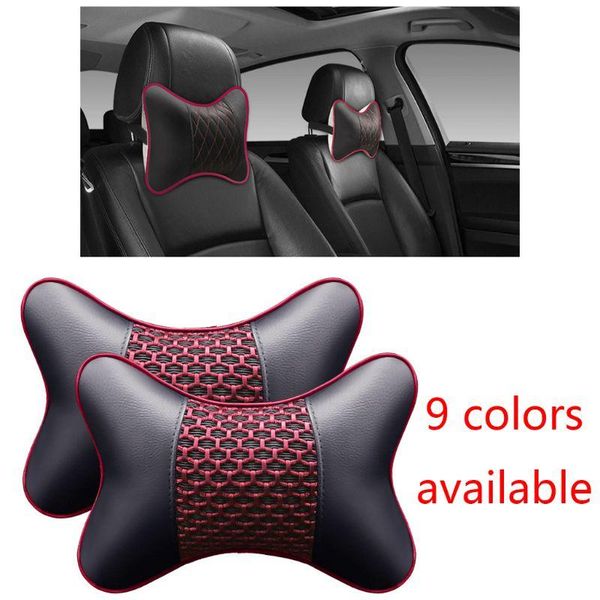 

seat cushions 2pcs artificial leather car pillow protection neck headrest comfortable auto supplies safety breathable pillows j60f