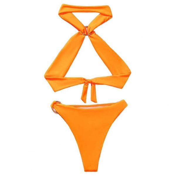 

women's swimwear women solid color bra underwear bikini set swimsuit split for beach swimming, White;black