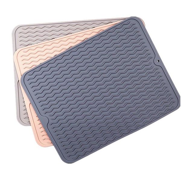 

table runner silicone dish drying mats thickness heat resistant trivet drip tray cup coasters non-slip pot holder kitchen accessories