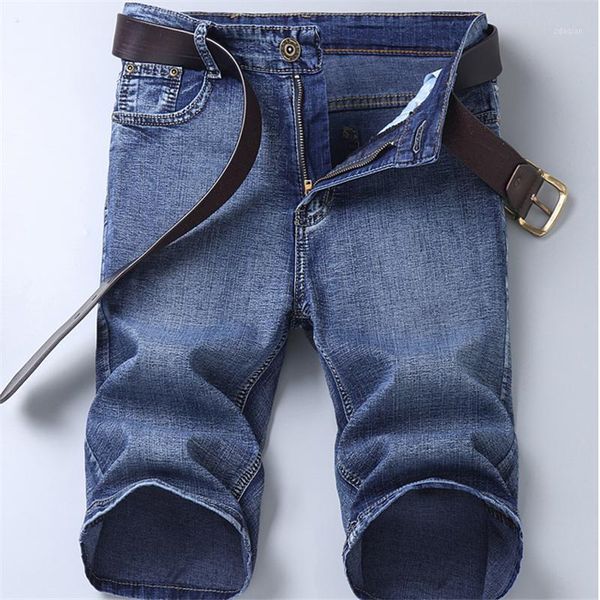 

men's jeans 2021 summer thin models -selling stretch denim shorts straight loose five-point pants, Blue