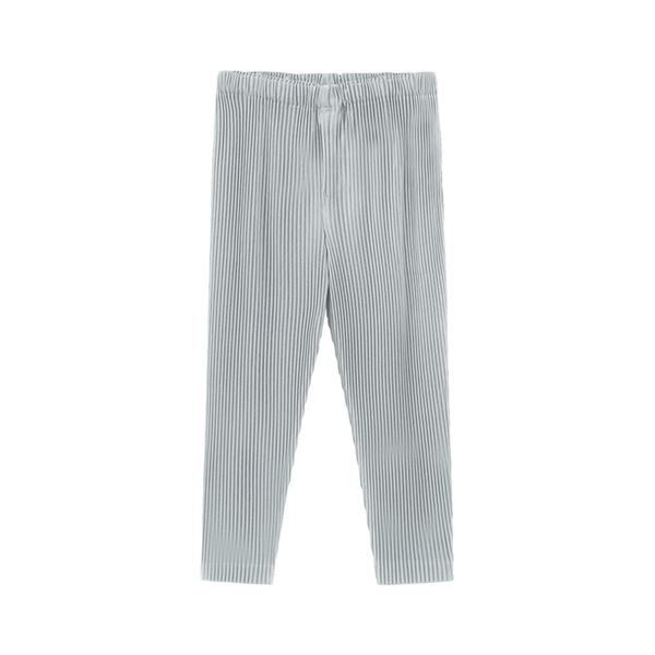 

men's wear iefb pleated trousers for male japanese stretch fabric thin style loose drawstring casual ankle-length pants 9y3050 c0222, Black