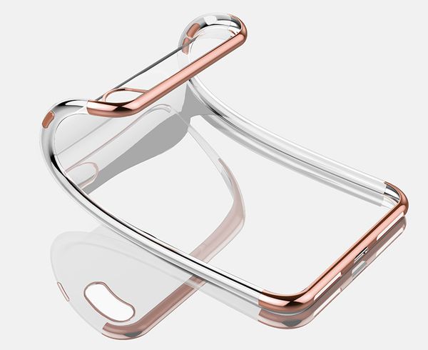 

for iphone 7 case simple three-stage tpu plating cover for iphone 8 plus case transparent silicone protective sleeve