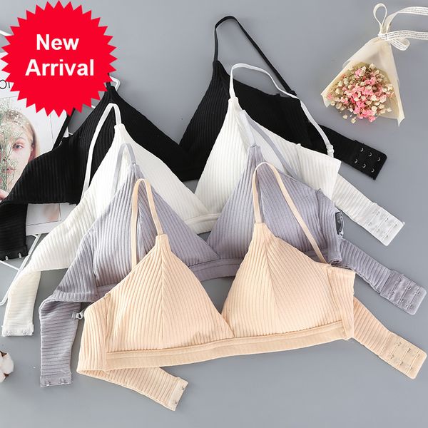 

deruilady soft bralette deep v seamless bras for women thin strap wireless push up bra comfort underwear ladies lingerie, Red;black