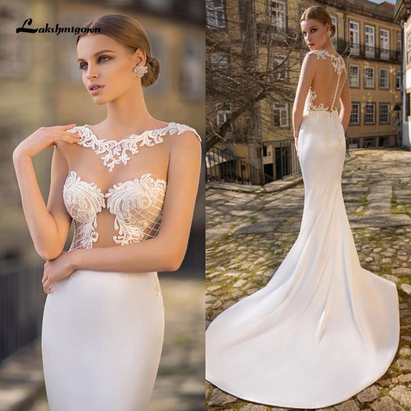 

new mermaid vestido de novia lace appliques bride sereia wedding 2021 veg5, White