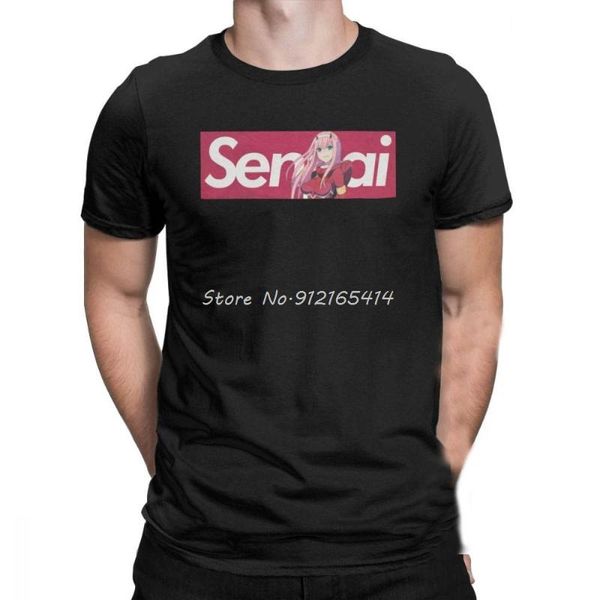 

men's t-shirts darling in the franxx t-shirt zero two anime manga t shirt man designs funny crew neck pure cotton tees japan style, White;black