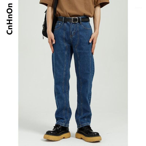

men's pants four seasons products korean style straight leg solid color jeans trousers men m7-d-222, Black