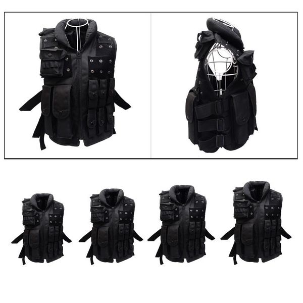 

hunting jackets breathable tactical vest cs war jungle game waistcoat s detachable molle pouches bag, Camo;black