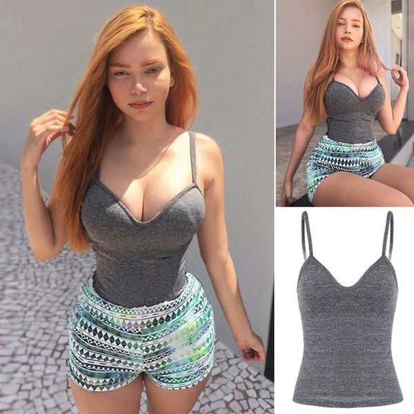 

women's tanks & camis v-neck slim camisole grey, White