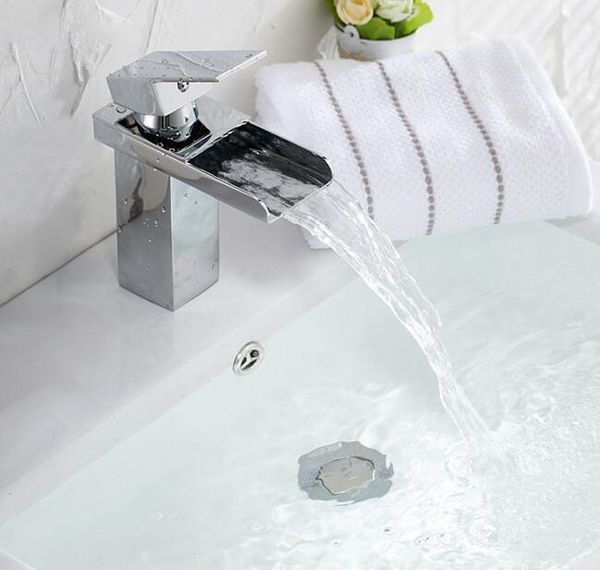 

bathroom sink faucets kitchen accessory chrome brass waterfall and cold water basin taps single handle washbasin mixer tap faucet
