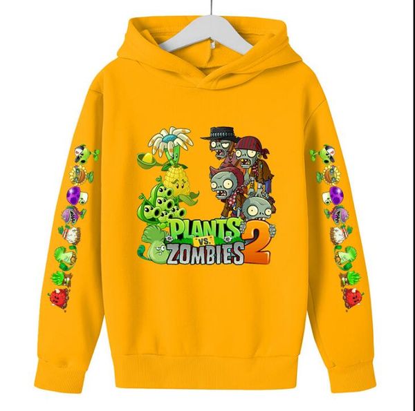 Herbst Winter Pflanze Vs Zombies Drucken Kinder Hoodies Cartoon Spiel Jungen Kleidung Kinder Streetwear Kleidung Für Teen Größe 4-14 T