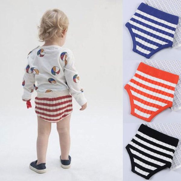

2021 girls pumpkin pants striped pantyhose baby shorts boys baby bloomers girls knit wool shorts wild pp leggings pants, Black