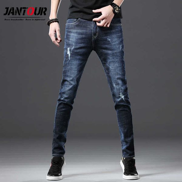 

spring summer cotton jeans men famous brand denim trousers soft mens pants men's fashion mens jean male 210622, Blue