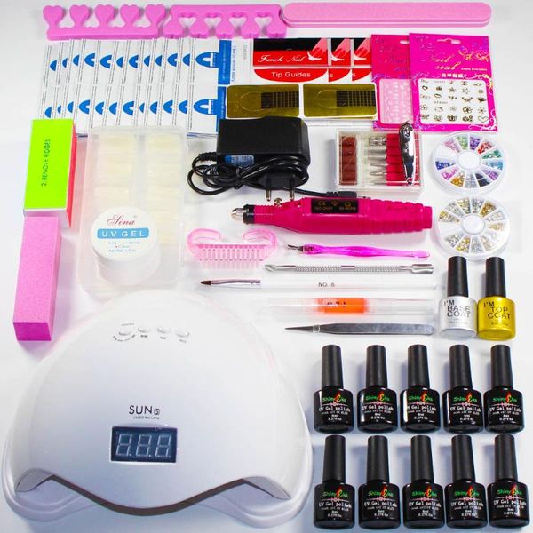 

nail art kits manicure set gel polish for kit sets dryer uv led lamp tools