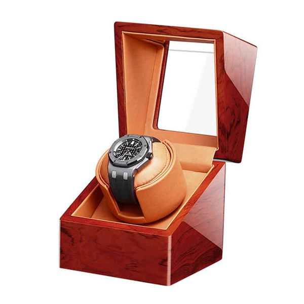 

single watch winder motor auto self winding 1 brown wooden watches box storage cabinet lacquer case holder watchwinder, Black