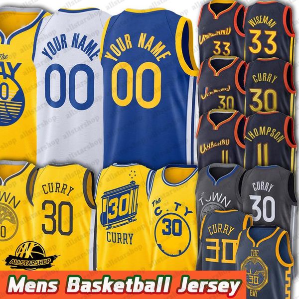 

new basketball jerseys stephen 30 curry mens james 33 wiseman jersey klay 11 thompson 2021 city swingman edition s-xxl, Black;red