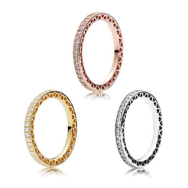 

cluster rings fashion love hollow zircon ring for women simple refined finger couple engagement wedding jewelry gift, Golden;silver