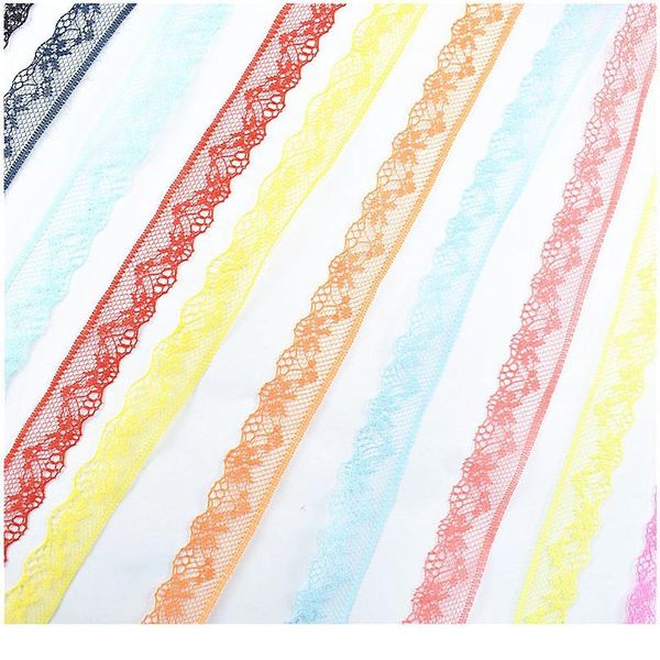 

10yards african lace fabric white lace ribbon 1.8cm diy jewelry/ clothing/wedding decorations/french lace fabric tr jllykn, Pink;blue