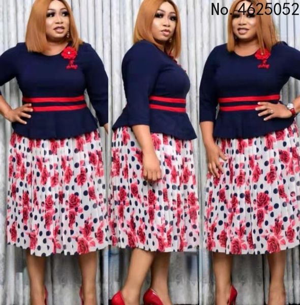 

ethnic clothing 2xl-6xl risbrdfly african dresses for women short sleeve printing o-neck plus size dress clothes, Red