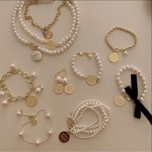 

korean metal bow pearl girl cool wind necklace, Silver