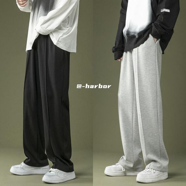 

neploha men's casual long pants 2021 fashion woman classic solid color gray trousers hip hop streetwear long pants, Black