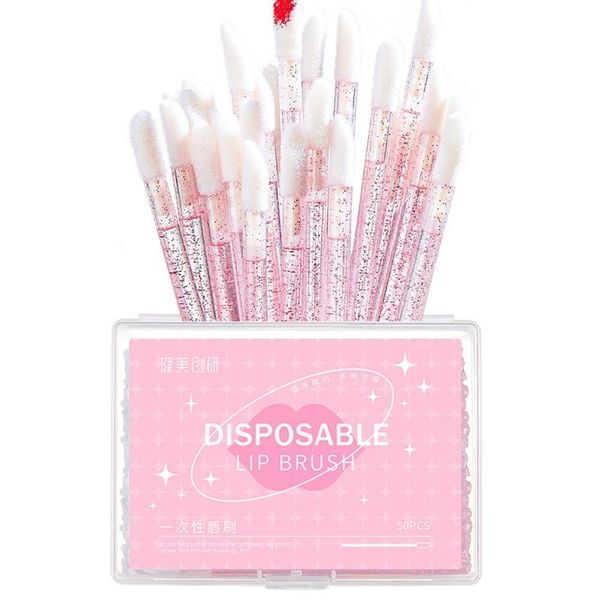 

makeup brushes 50pcs portable glitter lip kits crystal skin care tool gloss applicators
