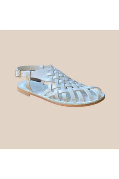 

sandals handmade genuine leather white women 's basement sandals-4013, Black