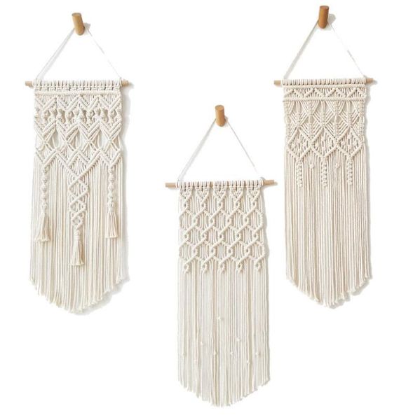 

fashion woven wall hanging boho chic bohemian room geometric tapestry art beautiful apartment dorm room decoration