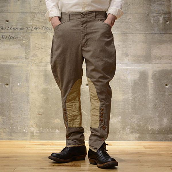

men's pants yutu&mm men/women military style khaki jodhpurs equestrian horse riding beige breeches trousers, Black