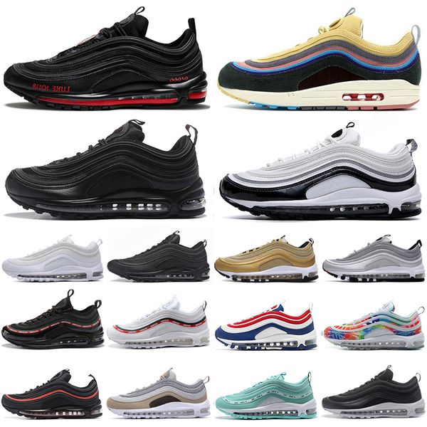 

mens running shoes triple black white 97s silver throwback future bred game royal men women sports sneakers, White;red
