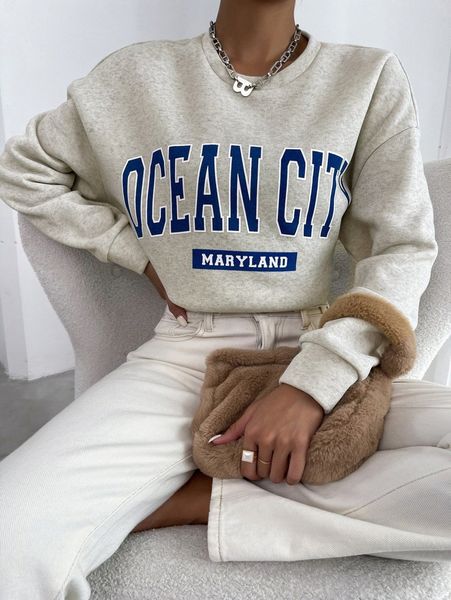 

letter graphic drop shoulder pullover p2j3#, White;black