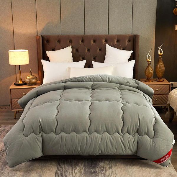 

comforters & sets brushed embossed winter quilt solid color bed quilted to keep warm in winter, skin-friendly thick blanket