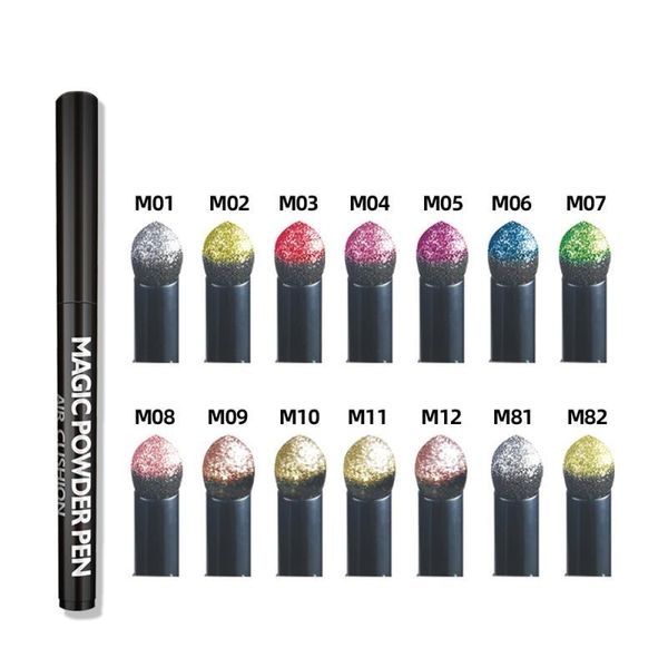 

nail glitter 1pcs air cushion pen jelly art mirror laser effect 14 colors nails holographics chrome powder, Silver;gold