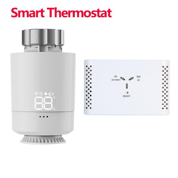 

smart home control zigbee wifi intelligent gateway 802-wifi thermostat temperature controller receive for water floor heating voice
