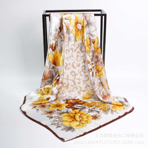

spring summer new 90cm silk like professional scarves, scarves and shawls, Blue;gray