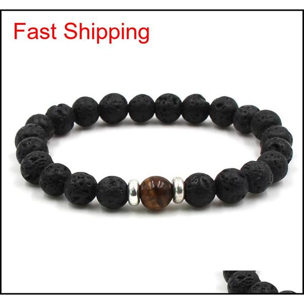 

lava stone beads bracelets natural black essential oil diffuser elastic bracelet volcanic rock beaded hand strin qylvug homes2007