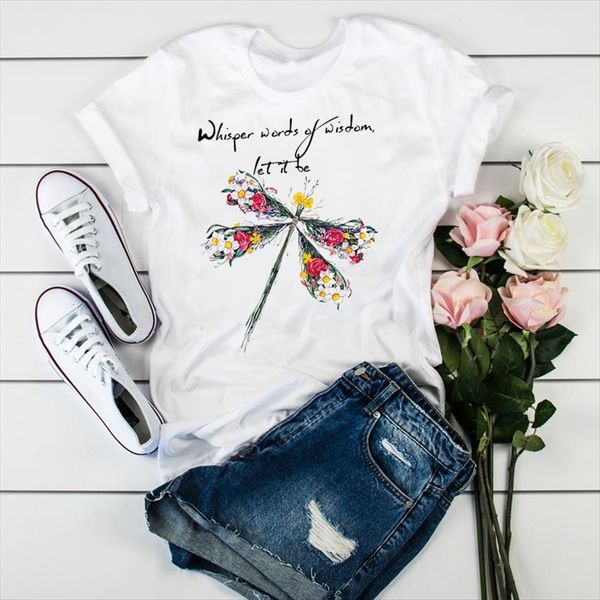 

floral flower elegant womens t shirt short sleeve fashion clothes graphic tumblr, White