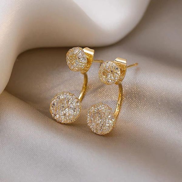 

stud fashion simple crystal earrings female wild temperament, Golden;silver