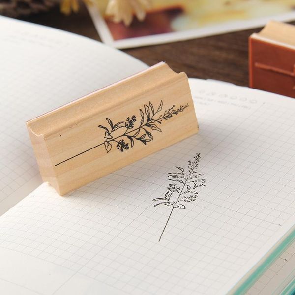 

gift wrap vintage plant tree wooden rubber stamps set diy stamp for card making scrapbooking