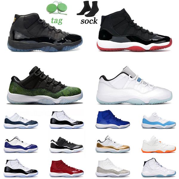 

designers 11s 11 basketball shoes air jordan11s retro white gamma blue bred low snake green varsity red off womens mens sneakers trainers si