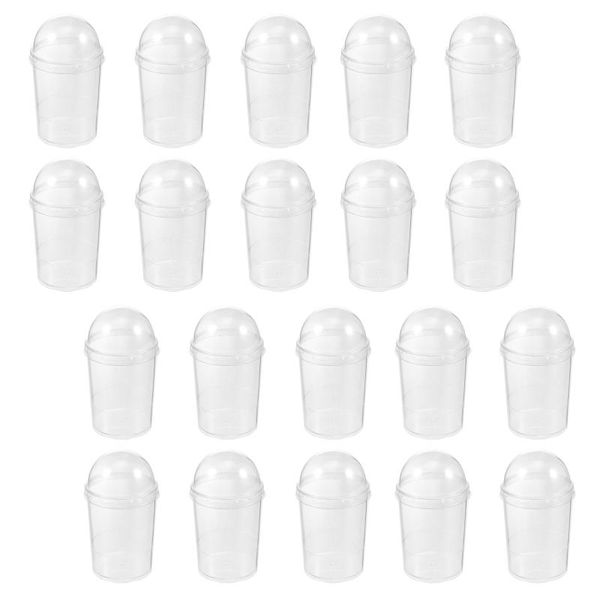

disposable cups & straws 20pcs wedding dessert salad with covers (transparent)