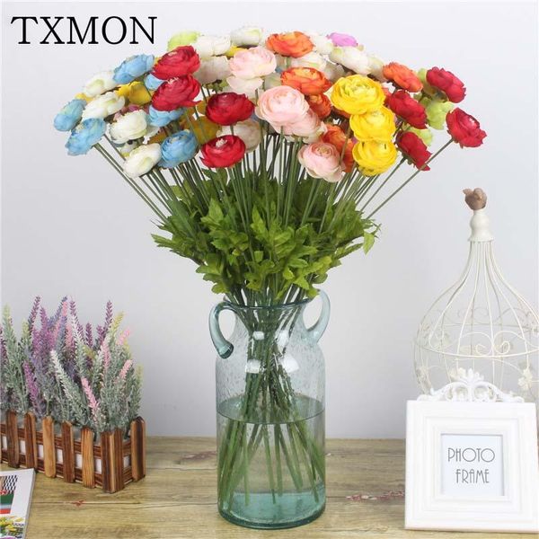 

60cm silk rose artificial flowers for wedding home decoration multi color european fake flower 4 heads/bouquet