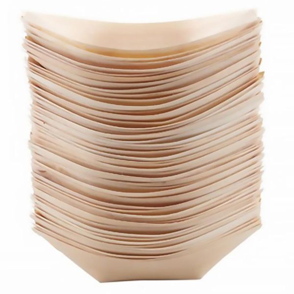 

dishes & plates 50pcs wooden tableware snack containers disposable bowl