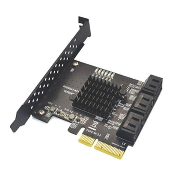 Kabel PCI E Adapter 6 Ports SATA 3.0 zum Express X4-Erweiterungskarten PCIe PCI-E-Controller