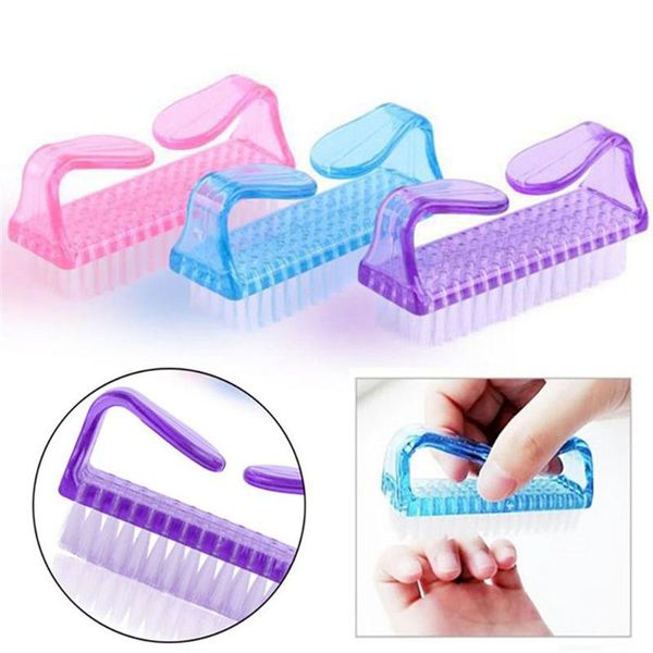 

nail brushes 1pcs 5 colors portable plastic dust cleaner manicure and pedicure tool art accessories, Yellow