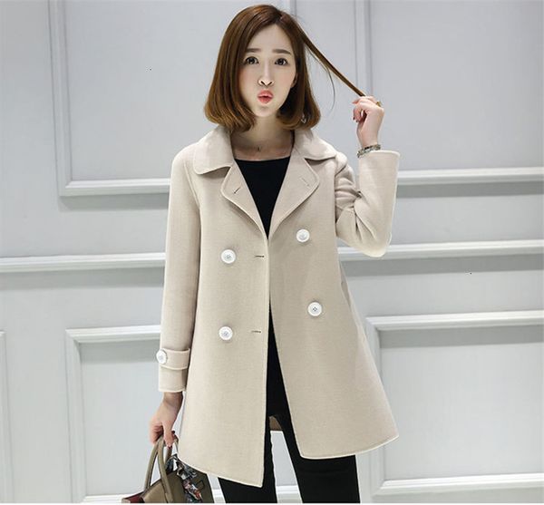 

fashion women winter jacket long sleeve solid color double breasted slim women coats new womens designers clothes, Black