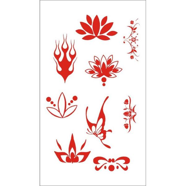 

temporary tattoos 1pcs retro eyebrow stickers 8 choices chinese red disposable tattoo for women girls fashion makeup tools