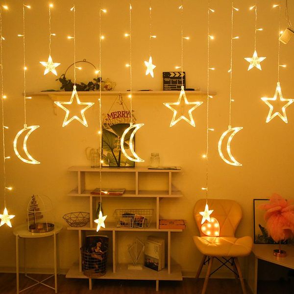 

strings fairy lights festoon led light garland curtain christmas string decoration star bulb on the window indoor street ramadan