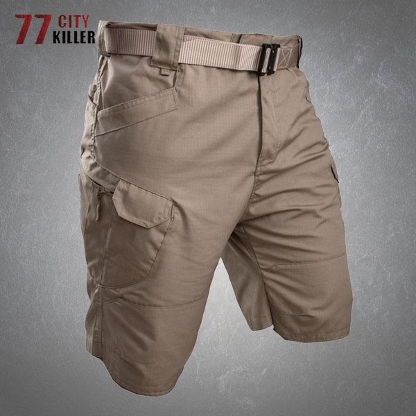 

men's shorts summer military tactical cargo mens outdoor waterproof multi-pocket quick dry wear-resistant loose army short pants male, White;black