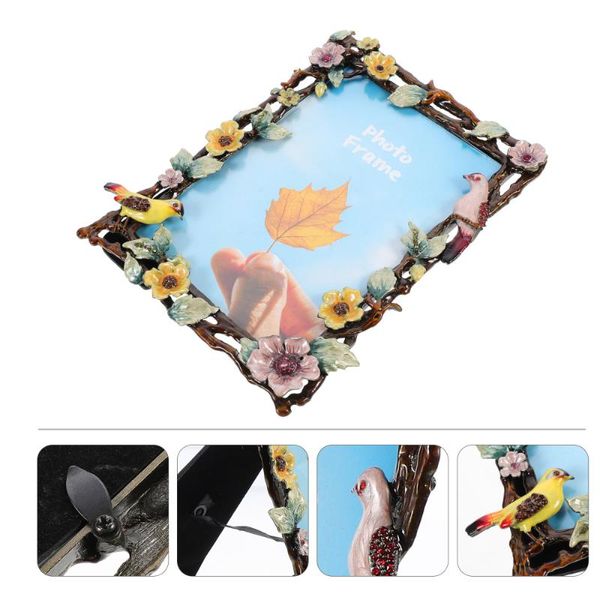 

frames retro flower and bird frame 6inch po desk ornament housewarming gift